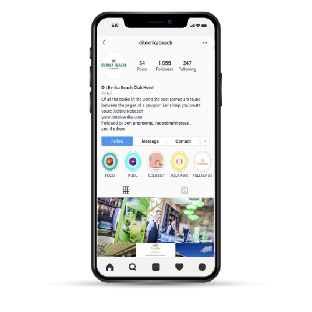 instagram profile page
